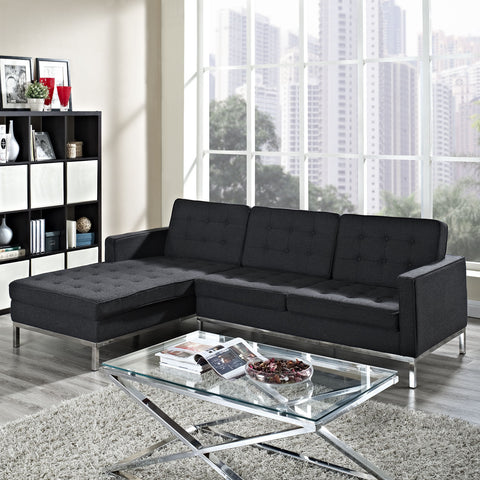 Modway Loft Left-Arm Wool Sectional Sofa