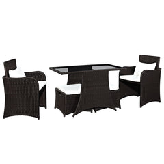 Modway Artesia 5 Piece Outdoor Patio Dining Set