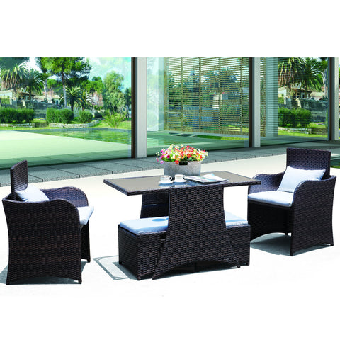 Modway Artesia 5 Piece Outdoor Patio Dining Set