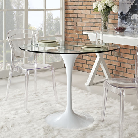 Modway Lippa 40" Glass Top Dining Table
