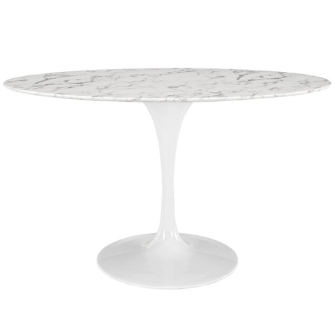 Modway Lippa Oval-Shaped Artificial Marble Dining Table