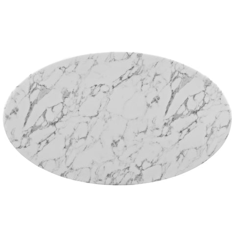 Modway Lippa Oval-Shaped Artificial Marble Dining Table