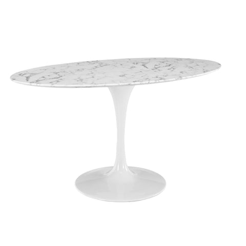 Modway Lippa Oval-Shaped Artificial Marble Dining Table