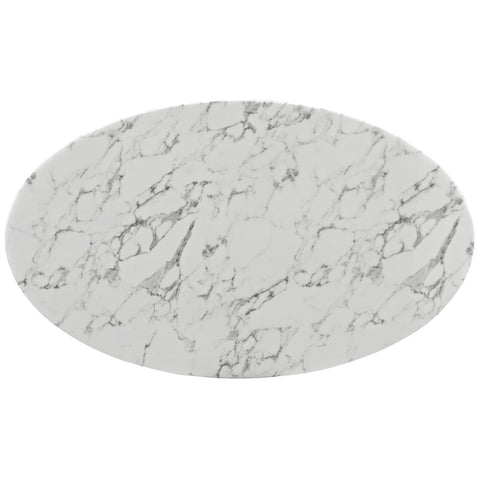 Modway Lippa Oval-Shaped Artificial Marble Dining Table