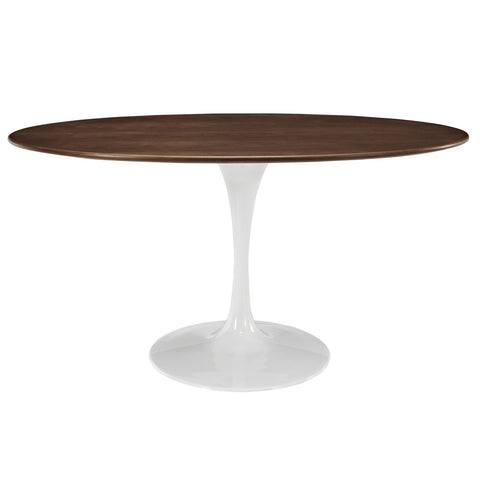 Modway Lippa 60" Oval-Shaped Walnut Dining Table