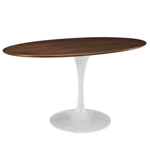 Modway Lippa 60" Oval-Shaped Walnut Dining Table