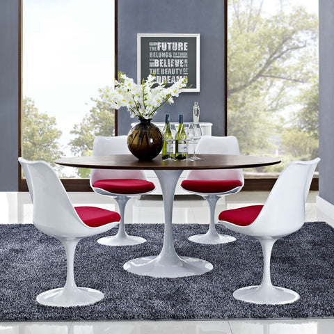 Modway Lippa 60" Oval-Shaped Walnut Dining Table
