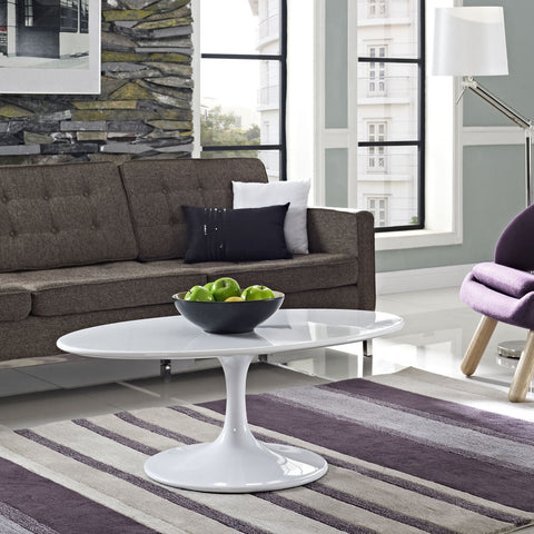 Modway Lippa 42" Oval-Shaped Wood Top Coffee Table