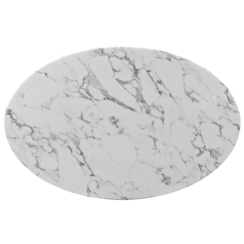 Modway Lippa 42" Oval-Shaped Artificial Marble Coffee Table