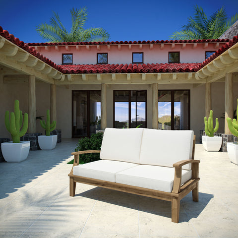 Modway Marina Outdoor Patio Teak Loveseat