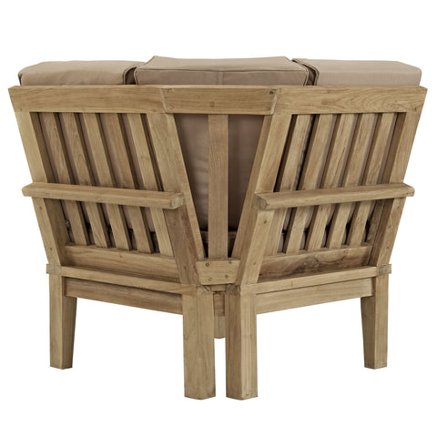 Modway Marina Outdoor Patio Teak Corner Sofa