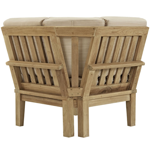 Modway Marina Outdoor Patio Teak Corner Sofa