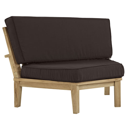 Modway Marina Outdoor Patio Teak Rounded Corner Sofa