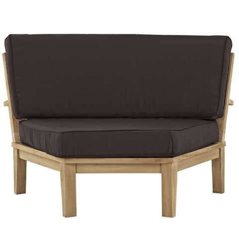 Modway Marina Outdoor Patio Teak Rounded Corner Sofa