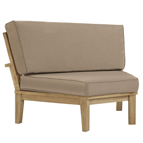 Modway Marina Outdoor Patio Teak Rounded Corner Sofa