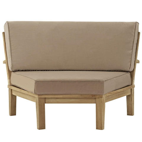 Modway Marina Outdoor Patio Teak Rounded Corner Sofa