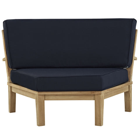 Modway Marina Outdoor Patio Teak Rounded Corner Sofa