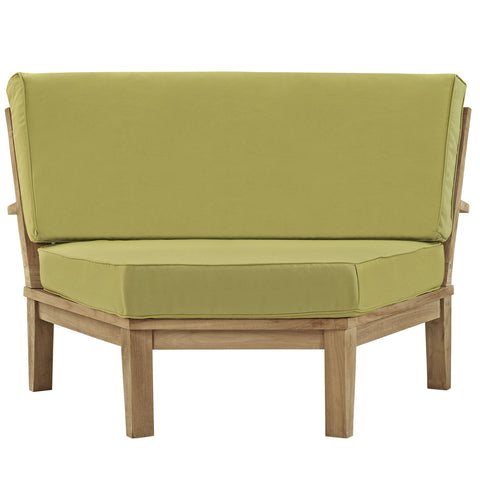 Modway Marina Outdoor Patio Teak Rounded Corner Sofa