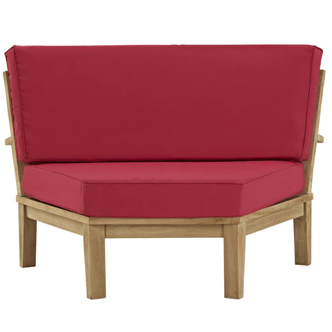 Modway Marina Outdoor Patio Teak Rounded Corner Sofa