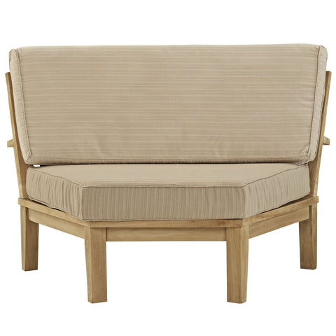 Modway Marina Outdoor Patio Teak Rounded Corner Sofa