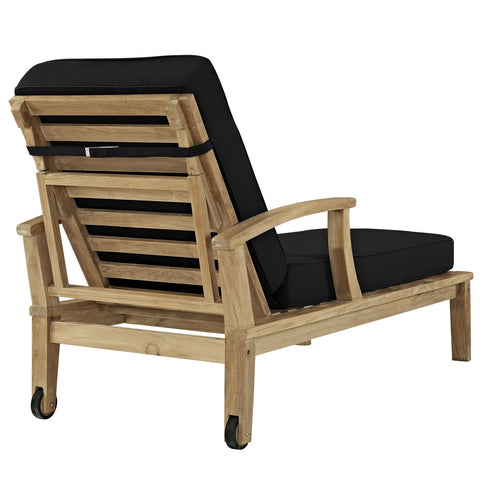 Modway Marina Outdoor Patio Teak Single Chaise