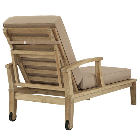 Modway Marina Outdoor Patio Teak Single Chaise