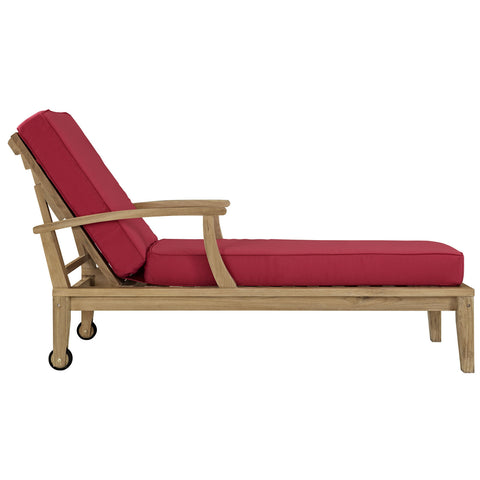Modway Marina Outdoor Patio Teak Single Chaise
