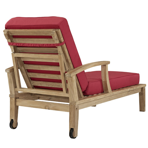Modway Marina Outdoor Patio Teak Single Chaise