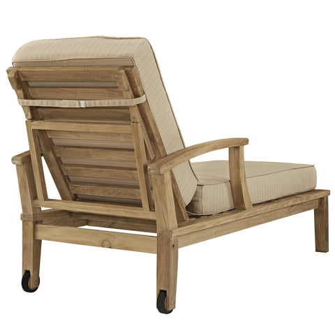 Modway Marina Outdoor Patio Teak Single Chaise