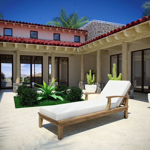 Modway Marina Outdoor Patio Teak Single Chaise