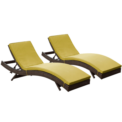 Modway Peer Chaise Outdoor Patio Set of 2