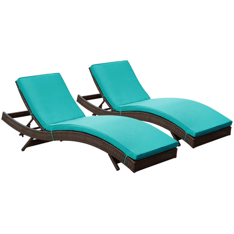 Modway Peer Chaise Outdoor Patio Set of 2