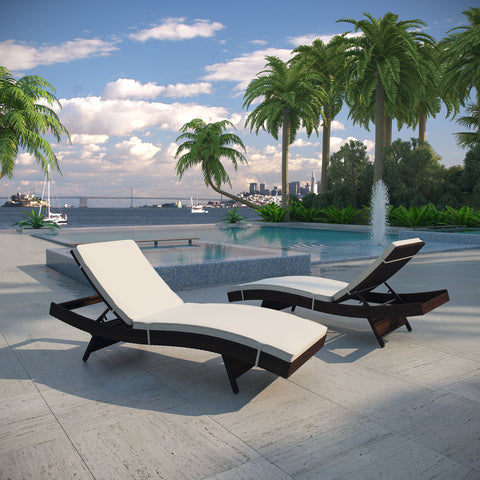 Modway Peer Chaise Outdoor Patio Set of 2