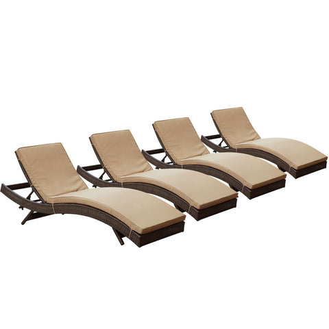 Modway Peer Chaise Outdoor Patio Set of 4