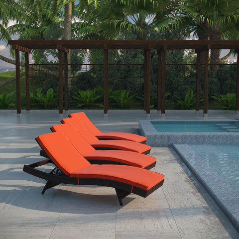Modway Peer Chaise Outdoor Patio Set of 4