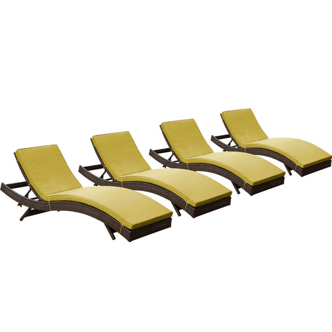 Modway Peer Chaise Outdoor Patio Set of 4