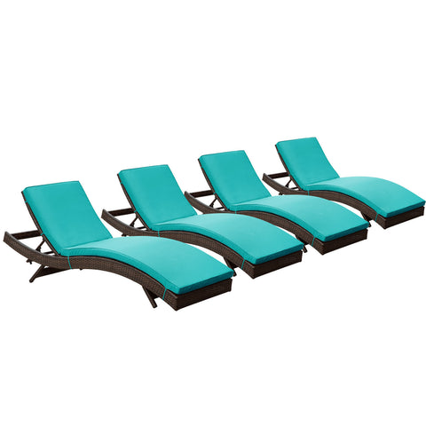 Modway Peer Chaise Outdoor Patio Set of 4