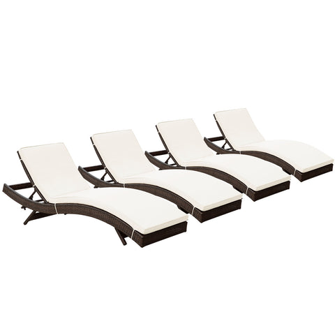 Modway Peer Chaise Outdoor Patio Set of 4