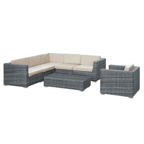 Modway Curacao 7 Piece Outdoor Patio Sectional Set