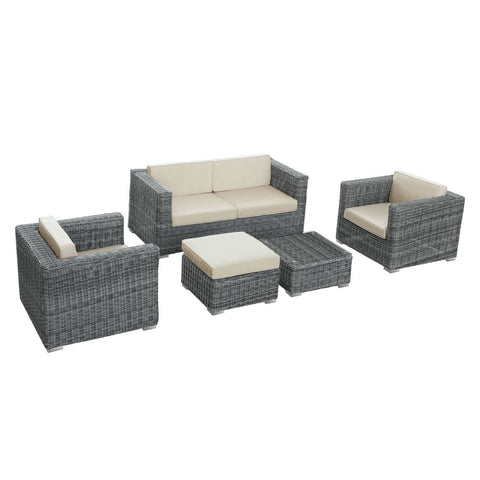 Modway Aruba 5 Piece Outdoor Patio Sofa Set