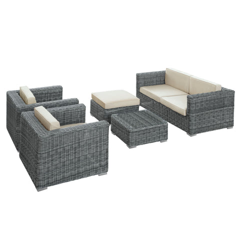 Modway Aruba 5 Piece Outdoor Patio Sofa Set