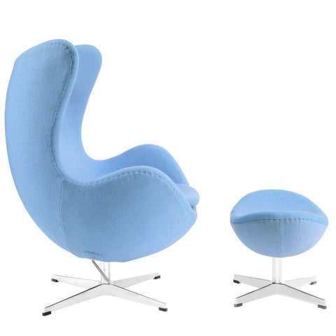 Modway Glove Wool Lounge Chair and Ottoman Set