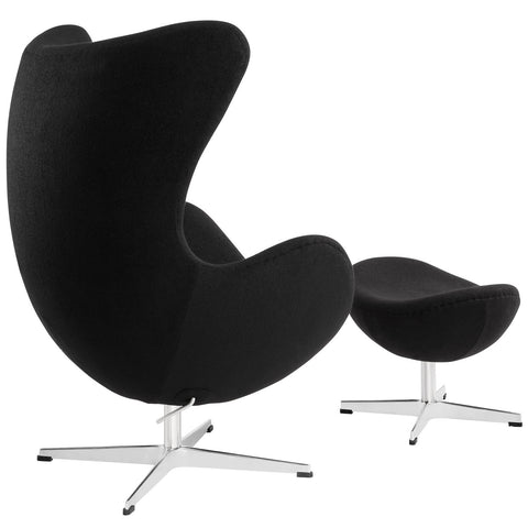 Modway Glove Wool Lounge Chair and Ottoman Set