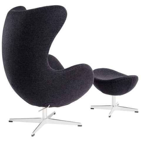 Modway Glove Wool Lounge Chair and Ottoman Set