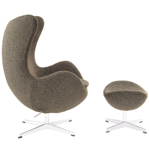 Modway Glove Wool Lounge Chair and Ottoman Set