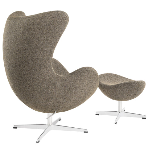 Modway Glove Wool Lounge Chair and Ottoman Set