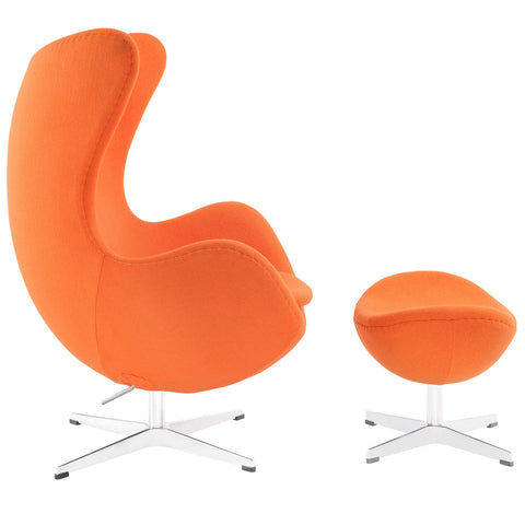 Modway Glove Wool Lounge Chair and Ottoman Set