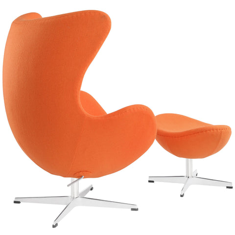Modway Glove Wool Lounge Chair and Ottoman Set