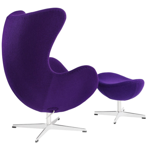 Modway Glove Wool Lounge Chair and Ottoman Set