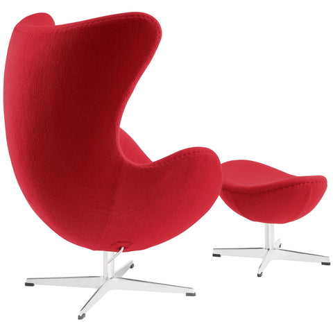 Modway Glove Wool Lounge Chair and Ottoman Set